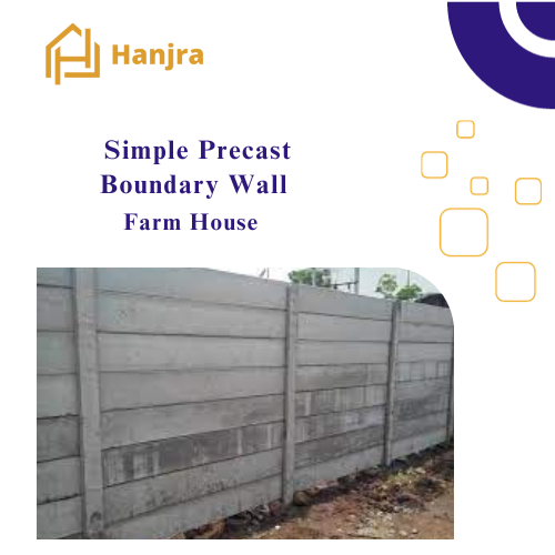 Simple precast boundary wall for farmhouse in Pakistan