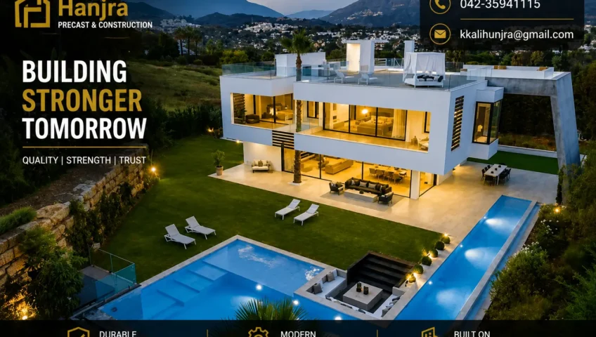 Construction Company in Faisalabad building a modern luxury home